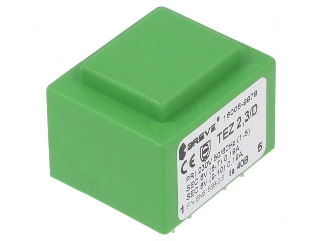 Transformator &Icirc;ncapsulat 2,3VA 230V 6V PCB