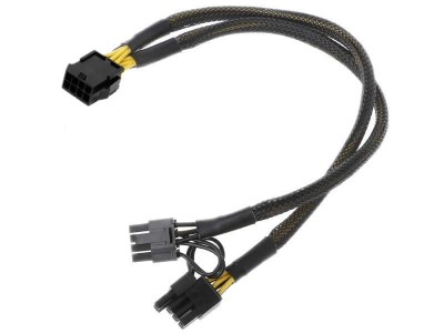 Cablu Active, adaptor alimentare placa video pci-e 8 pini mama la 2 x 6+2pini tata, multiplicator/ prelungitor spliter/splitter pcie 8 pini, extensie foto