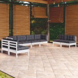 Gossi set mobilier de gradina cu perne, 8 piese, lemn masiv de pin