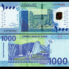 SUDAN █ bancnota █ 1000 Pounds █ 2019 █ UNC █ necirculata