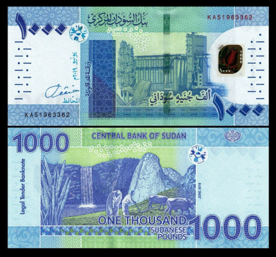 SUDAN █ bancnota █ 1000 Pounds █ 2019 █ UNC █ necirculata foto