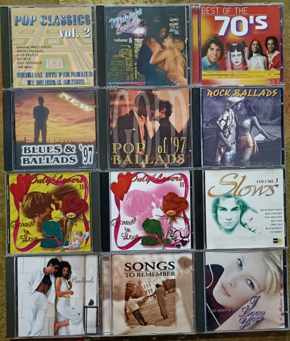 CD -uri , compilații cu muzică Rock , Pop ballads
