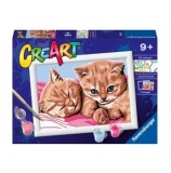 Cumpara ieftin Set pictura pe numere pentru copii Ravensburger CreArt - Pisicute prietene
