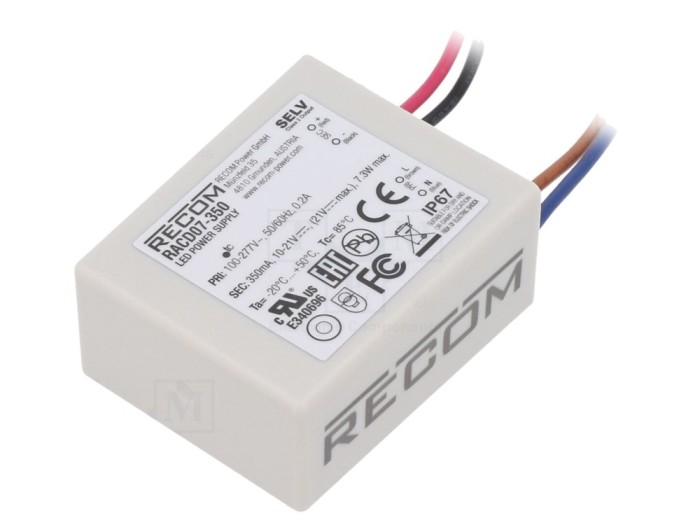 Alimentator LED 7W IP67 350mA