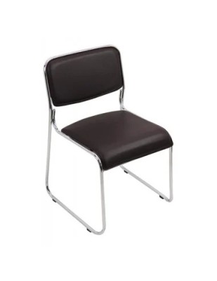 Scaun vizitator HRC 604, piele ecologica, cadru cromat, 120 kg foto