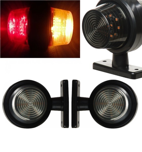 2 x LED Lumina Latura Lampe Gabarit Laterale Remorca Camioane Rosu Galben 12V 24V