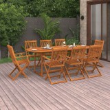 vidaXL Set mobilier de grădină 9 piese 220x90x75 cm, lemn masiv acacia 3086974
