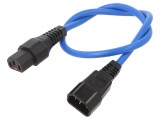 Cablu IEC LOCK 0,5m C13-C14 cu Blocare