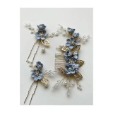 Cumpara ieftin Accesorii de Par cu Strasuri, Pieptene &amp; Agrafe 8-14cm, Aurie - 07118