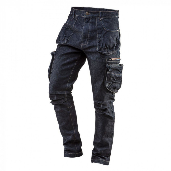 Pantaloni de lucru tip blugi cu 5 buzunare, model Denim, marimea XL/54, NEO