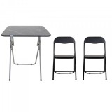 Masa plianta cu 2 scaune blat mdf 60x60x72cm negru Zilan ZLN6999_2S