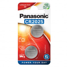 Baterie Litiu 3V CR2025 125mAh, Dimensiuni 20 x 2.5 mm Panasonic Blister 2