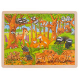Puzzle din lemn pui de animale salbatice, Goki