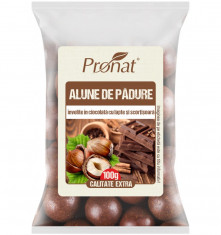 Alune de padure invelite in ciocolata cu lapte si scortisoara, 100g, Pronat