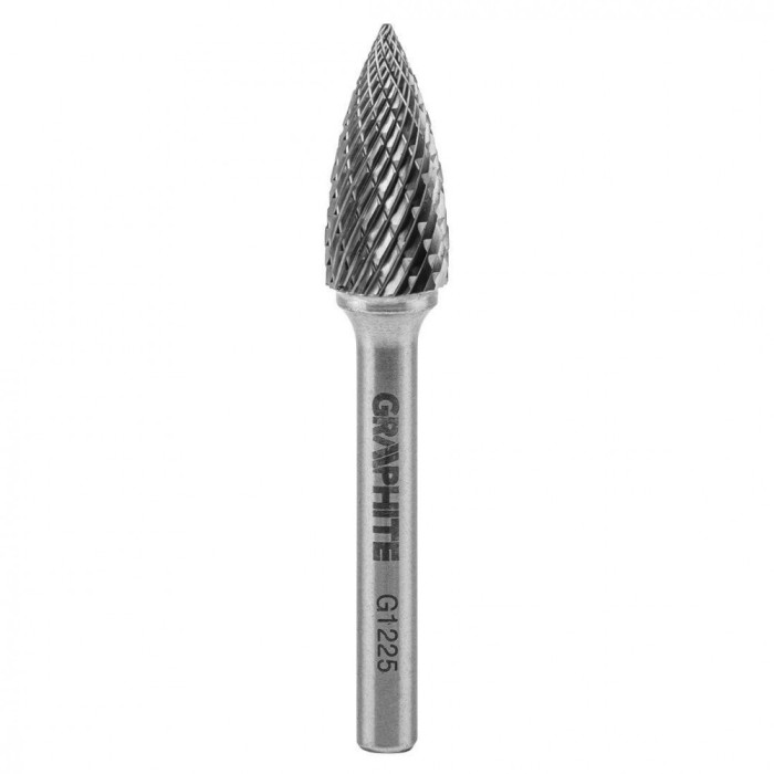 Freza rotativa din carbura HM, tip G (ovala ascutita), 12x25mm, tija 6x45mm 55H375