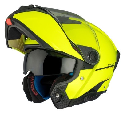 Casca modulabila pentru scuter - motocicleta MT Atom 2 SV A3 galben fluor lucios (ochelari soare integrati) Pinlock Ready &amp;ndash; tip viziera: MT-V-35 XS (5 foto
