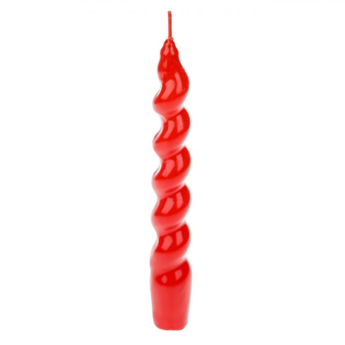 Lum&acirc;nare Sfeșnic, Model Spiralat, Culoare Roșu, Dimensiuni 2x18cm, Parafină