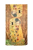 Esarfa tip sal doua fete pictata, Dacali, matase, S maro, Multicolor, Marime universala