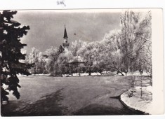 AMS - ILUSTRATA 1267, BUCURESTI - VEDERE DIN PARCUL LIBERTATII, ANUL 1958, cu perforari