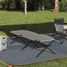vidaXL Pat pliabil pentru camping Manual Gri Tafeta Oxford