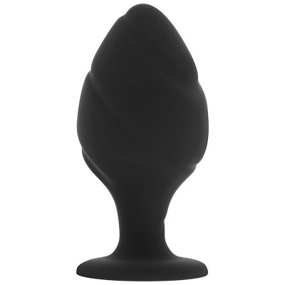 Dildo Anal, Butt Plug, silicon negru, 7 cm x 3,8 cm foto