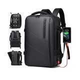 Rucsac negru de calatorie, impermeabil, bagaj de mana laptop si zboruri avioane, USB, JollyMag, PL182