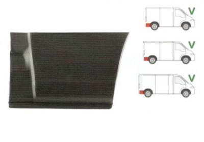 Segment reparatie aripa spate Peugeot Boxer, Citroen Jumper, Fiat Ducato 1994-2006.,Partea Dreapta, Spate, in spatele rotii, cu segm sub bara , lungi foto