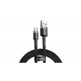 Baseus Cablu de date și &icirc;ncărcare Baseus Type-C USB C Cafule Cablu de &icirc;ncărcare și date 3A 0,5 m Gri Negru (CATKLF-AG1)
