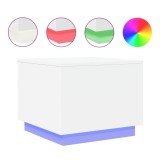 Cumpara ieftin Masuta de cafea cu lumini LED, alb, 50x50x40 cm