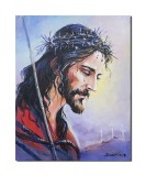 Cumpara ieftin Isus Hristos tablou pictat manual, 50x40cm ulei pe panza, Mircea Iordache