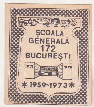 bnk div - Ecuson Scoala generala 172 Bucuresti 1959-1973 - carton foto