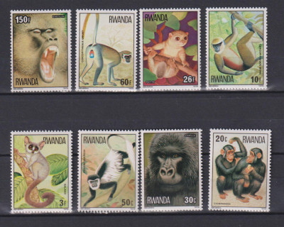 RUANDA MAIMUTE 1978 MI: 922-929 MNH foto