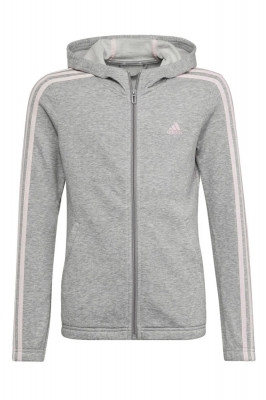 Hanorac fete Adidas 3- Stripes Hoodie Gri foto