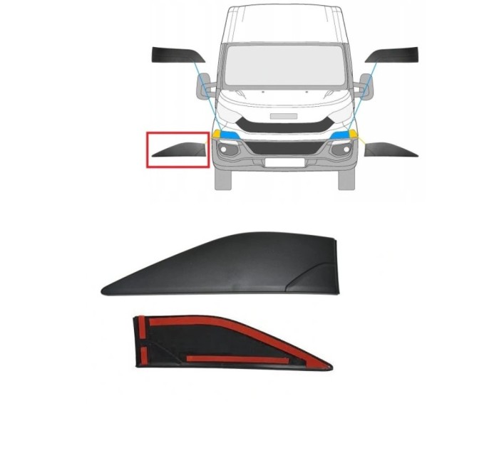 Bandou aripa, ornament fata IVECO DAILY, 07.2014-, partea dreapta, fata,