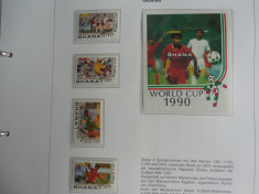 Serie bloc timbre fotbal sport Campionatul Mondial de Foltbal din Italia 1990 foto