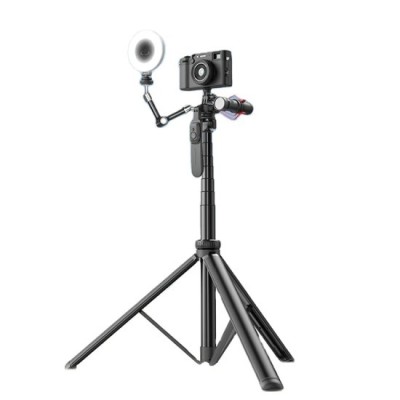 Selfie Stick Stabil cu Trepied si Telecomanda, 205cm - Techsuit (C05) - Black foto