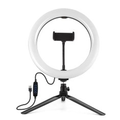 Inel luminos LED austable, inch, USB, 3 moduri, trepied, suport desktop, fotografieInel luminos LED austable, inch, USB, 3 moduri, trepied, suport des foto