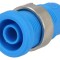 Conector banană 4mm soclu 25A 1kV albastru nichelat