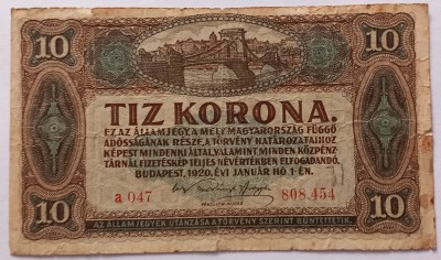 Ungaria , 10 Coroane 1920 foto