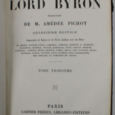 OEUVRES COMPLETES de LORD BYRON , TOME TROISIEME , 1877