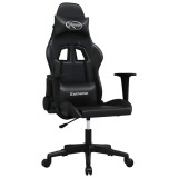 Cumpara ieftin Scaun de gaming de masaj, negru, piele ecologica