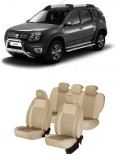 Cumpara ieftin Set huse scaune compatibile Dacia Duster 2010-2017 Piele + Textil (Compatibile cu sistem AIRBAG)