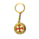 Breloc pentru chei Jerusalem / Bethlehem Rosu cu Auriu
