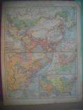 HOPCT DOCUMENT-HARTA VECHE NR 59 ASIA SI AMERICA NORD-D=320/250 MM LEIPZIG 1918, Europa, Documente