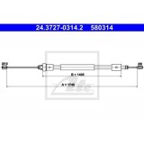 Cablu frana mana Citroen Berlingo (Mf); Peugeot Partner (5), Ate 24372703142, parte montare : Stanga, Spate