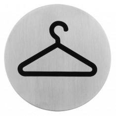 Semn indicator pentru garderoba (din inox), Ø 7.5 cm