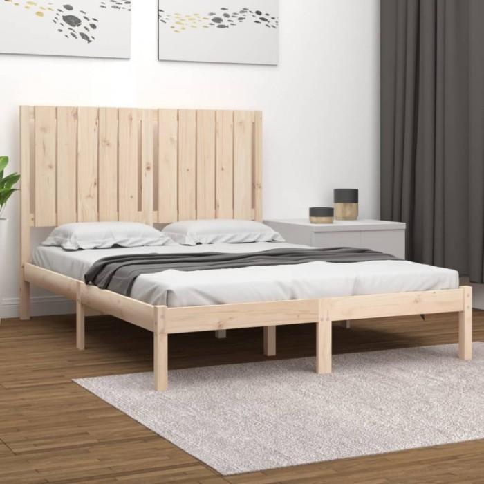 vidaXL Cadru de pat mic dublu 4FT, 120x190 cm, lemn masiv