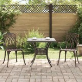 vidaXL Set masă de grădină 3 pcs Bronz 80 x 80 x 75 cm Aluminiu turnat 3334756