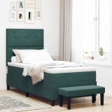 Cumpara ieftin Pat cu arcuri cu perna Verde inchis 200 x 80 cm Catifea