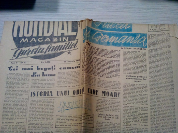 MONDIAL MAGAZIN GAZETA FAMILIEI - Anul II nr.17, 19 Ianuarie 1947 - V. Firoiu